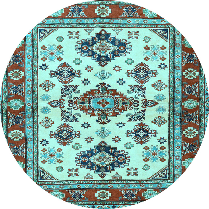 Round Persian Light Blue Traditional Rug, tr2725lblu