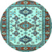 Round Persian Light Blue Traditional Rug, tr2725lblu