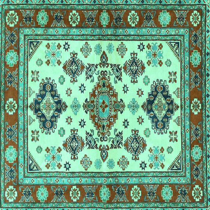 Square Persian Turquoise Traditional Rug, tr2725turq