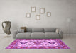 Machine Washable Persian Purple Traditional Area Rugs in a Living Room, wshtr2725pur