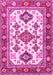 Machine Washable Persian Pink Traditional Rug, wshtr2725pnk