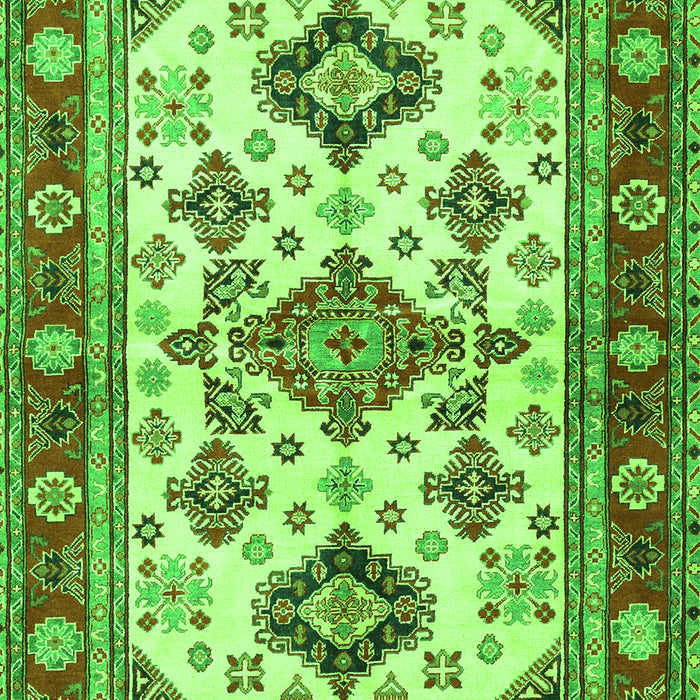Serging Thickness of Machine Washable Persian Green Traditional Area Rugs, wshtr2725grn