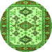 Square Persian Green Traditional Rug, tr2725grn