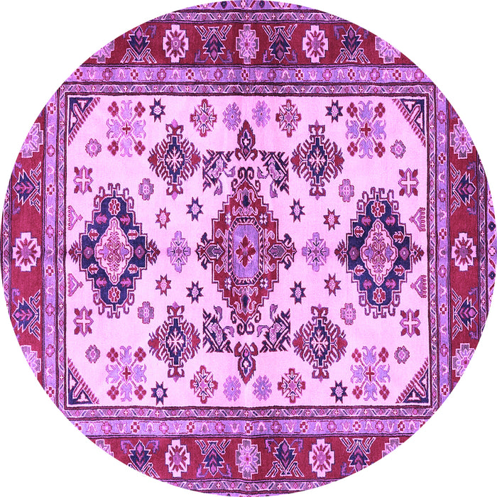 Round Machine Washable Persian Purple Traditional Area Rugs, wshtr2725pur