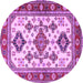 Round Machine Washable Persian Purple Traditional Area Rugs, wshtr2725pur