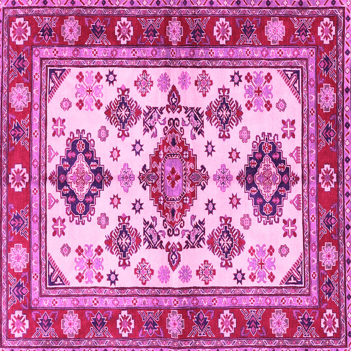 Square Machine Washable Persian Pink Traditional Rug, wshtr2725pnk