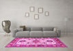 Machine Washable Persian Pink Traditional Rug in a Living Room, wshtr2725pnk