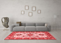 Machine Washable Persian Red Traditional Rug, wshtr2725red