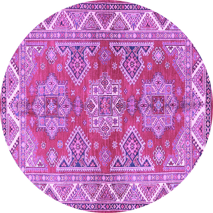 Round Machine Washable Persian Purple Traditional Area Rugs, wshtr2726pur