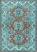 Machine Washable Persian Light Blue Traditional Rug, wshtr2726lblu