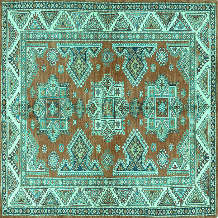 Square Persian Turquoise Traditional Rug, tr2726turq