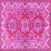 Square Persian Pink Traditional Rug, tr2726pnk
