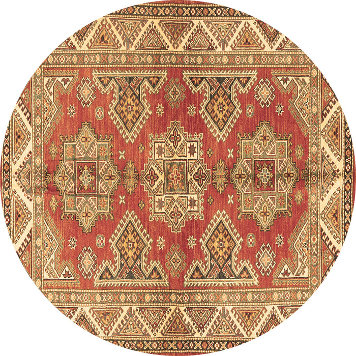 Round Machine Washable Persian Brown Traditional Rug, wshtr2726brn