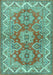 Machine Washable Persian Turquoise Traditional Area Rugs, wshtr2726turq