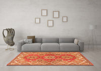 Machine Washable Persian Orange Traditional Rug, wshtr2726org