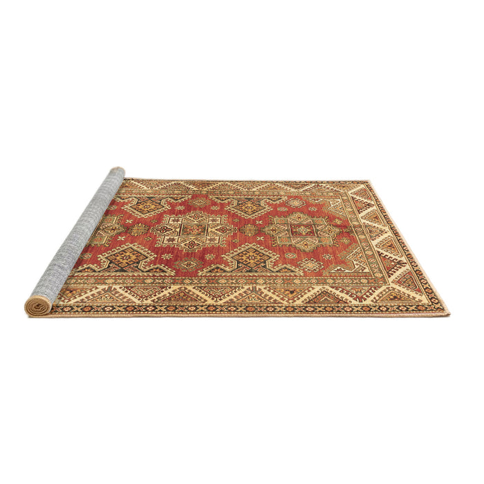 Sideview of Machine Washable Persian Brown Traditional Rug, wshtr2726brn