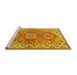 Sideview of Machine Washable Persian Yellow Traditional Rug, wshtr2726yw