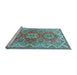 Sideview of Machine Washable Persian Light Blue Traditional Rug, wshtr2726lblu