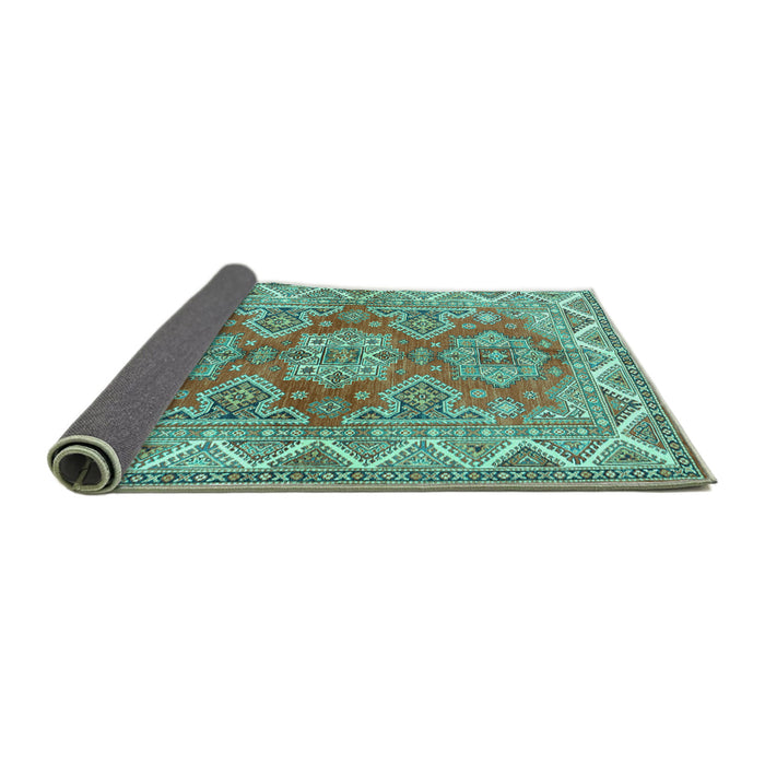 Sideview of Persian Turquoise Traditional Rug, tr2726turq