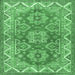 Square Persian Emerald Green Traditional Rug, tr2726emgrn