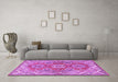 Machine Washable Persian Purple Traditional Area Rugs in a Living Room, wshtr2726pur