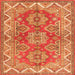 Round Machine Washable Persian Orange Traditional Area Rugs, wshtr2726org