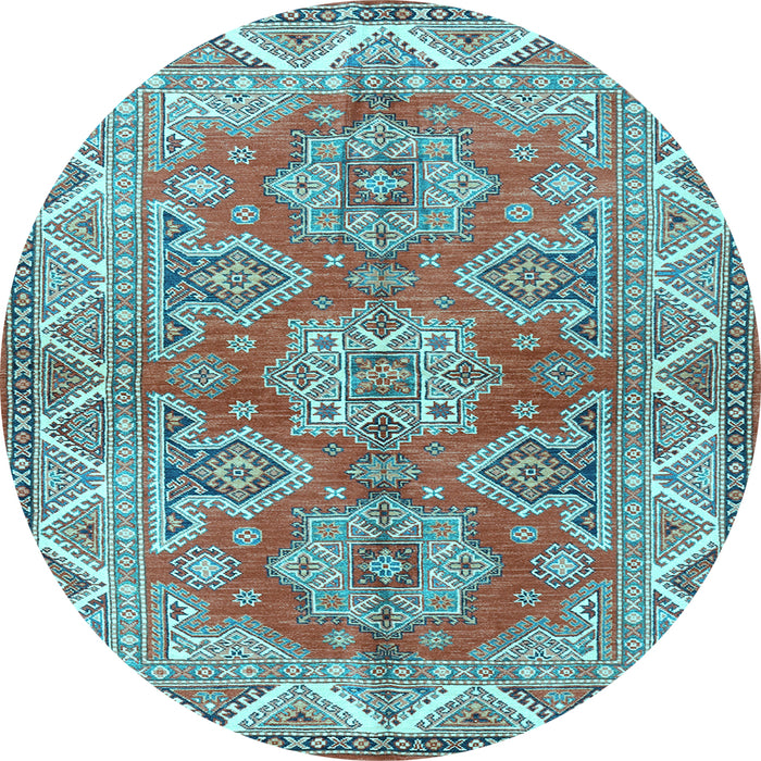 Round Persian Light Blue Traditional Rug, tr2726lblu