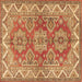 Square Persian Brown Traditional Rug, tr2726brn