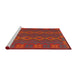 Sideview of Machine Washable Traditional Chestnut Brown Rug, wshtr2727