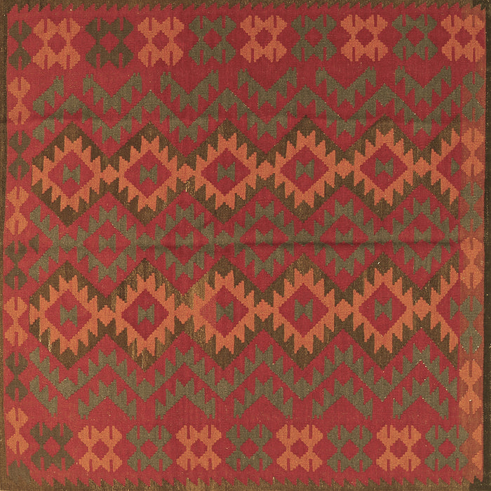 Square Southwestern Brown Country Rug, tr2727brn