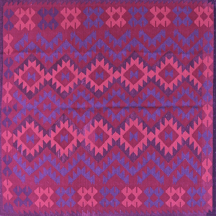 Square Machine Washable Southwestern Purple Country Area Rugs, wshtr2727pur