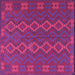 Square Machine Washable Southwestern Purple Country Area Rugs, wshtr2727pur