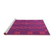 Sideview of Machine Washable Southwestern Purple Country Area Rugs, wshtr2727pur