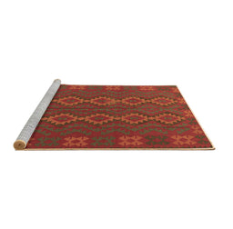 Sideview of Machine Washable Southwestern Brown Country Rug, wshtr2727brn