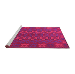 Sideview of Machine Washable Southwestern Pink Country Rug, wshtr2727pnk