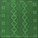 Square Southwestern Emerald Green Country Rug, tr2727emgrn