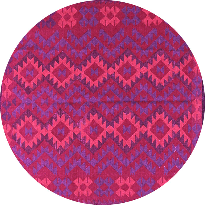 Round Southwestern Pink Country Rug, tr2727pnk