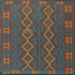 Square Southwestern Light Blue Country Rug, tr2727lblu