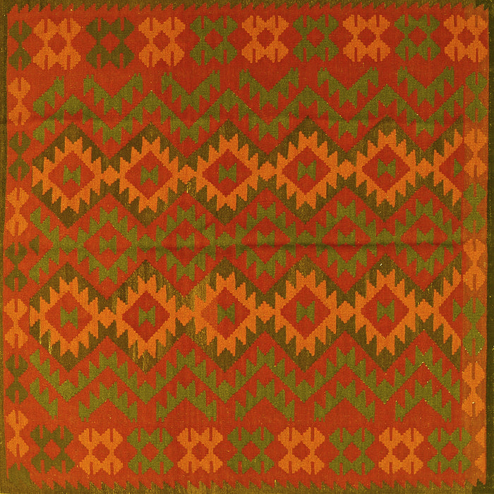 Square Southwestern Yellow Country Rug, tr2727yw