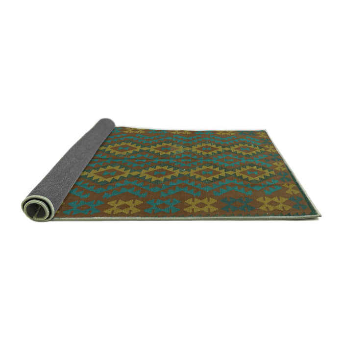 Sideview of Southwestern Turquoise Country Rug, tr2727turq