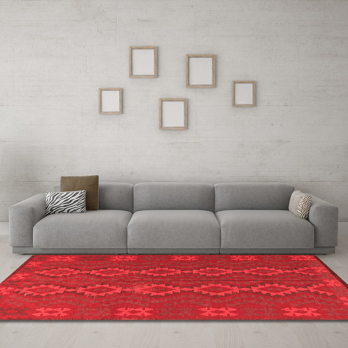 Country Red Washable Rugs