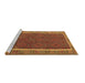 Sideview of Machine Washable Southwestern Brown Country Rug, wshtr2728brn