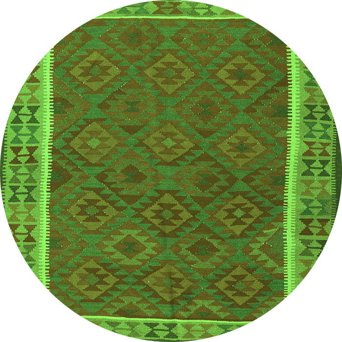 Square Southwestern Green Country Rug, tr2728grn