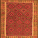 Serging Thickness of Southwestern Orange Country Rug, tr2728org