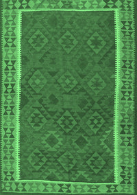 Southwestern Emerald Green Country Rug, tr2728emgrn