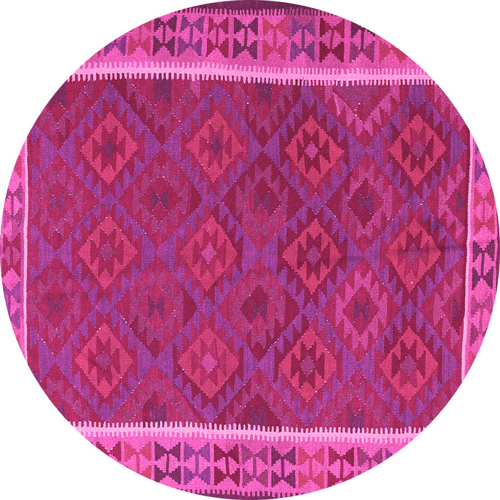 Round Southwestern Pink Country Rug, tr2728pnk