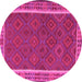 Round Southwestern Pink Country Rug, tr2728pnk