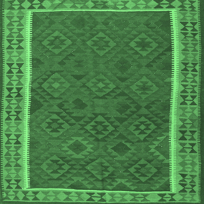 Square Southwestern Emerald Green Country Rug, tr2728emgrn
