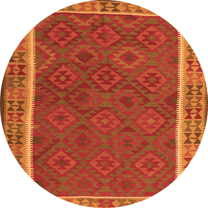 Machine Washable Southwestern Orange Country Area Rugs, wshtr2728org