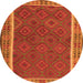 Machine Washable Southwestern Orange Country Area Rugs, wshtr2728org